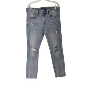 Aeropostale Skinny Jeans Stretch Distressed Blue Medium Wash Mens 33x32 EUC